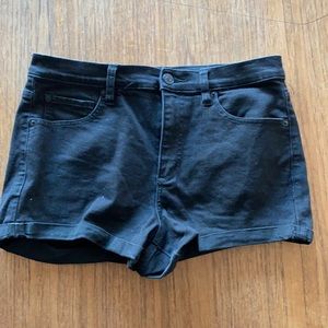 Garage high rise black jean shorts